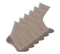 Boru Bamboo | Chaussettes De Randonnée en Bambou Experience | Beige | 43-45 | Lot de 6 | Unisex | Renfort Talon & Semelle | Antibactérien, Sans Odeur, Confort Durable | Respirantes