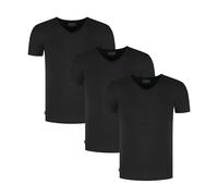 Boru Bamboo | T-Shirt en Bambou à Col V pour Homme | Ultra Doux, Respirant et Thermo-Régulant | Certifié Oeko-TEX® | 3-Pack | Noir | M