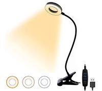 BORUIT Lampe de bureau USB à 48 LED avec pince, 3 couleurs, 10 niveaux de gradation, lampe de lecture pour protection des yeux, lampe USB pour ordinateur portable pour réunions zoom, webcam