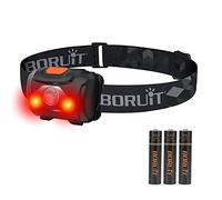 BORUIT Lampe Frontale LED Super Bright Lampes Frontales Rouge et Blanche 3 Piles AAA Lnclus 4 Modes Lampe Torche Pour Enfant Lecture Adulte Camping Cyclisme Courir Randonnée Pêche Phare Gear