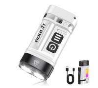 BORUIT U10 Mini lampe torche LED ultra puissante 880 lumens, Lumière Blanche et RGB, Magnétique, Étanche IPX4, à Pile AA ou Batterie Rechargeable, pour Camping et Urgences