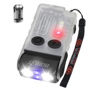 BORUIT V20 Mini Lampe de Poche, Lampe Torche Rotatif à 180° avec UV 365nm, Alarme Buzzer 110dB, 1000 Lumen avec 13 Modes, IP67 étanche, pour le Camping la Randonnée(blanc)