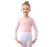 boruizhen Cache-Coeur de Danse Classique en Coton Haut de Danse Manches Longues Veste de Ballet pour Enfants Filles Femmes Rose XL
