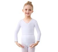 boruizhen Cache-Coeur de Danse Classique en Coton Haut de Danse Manches Longues Veste de Ballet pour Enfants Filles Femmes Blanc S