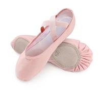 boruizhen Chaussures de Danse Fille Semelle Scindée Demi Pointe Danse Classique Canvas Chausson Ballet Fille Femme Rose pêche 21 EU