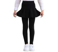 boruizhen Leggings pour Filles Coton Volants Pantalon Jupe Legging Noir Fille Enfant 6-7 Ans