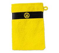 Borussia Dortmund BVB Gant de Toilette, Coton, Noir/Jaune, 20 x 10 x 1 cm