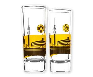 Borussia Dortmund BVB Skyline Lot de 2 verres à liqueur