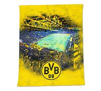 Borussia Dortmund, Couverture polaire avec photo du stade, noir-jaune, 150x200