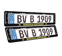 Borussia Dortmund Lot de 2 Supports de Plaque d'immatriculation pour Plaque d'immatriculation BVB 09 - Plus Marque-Page I Love Dortmund