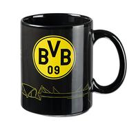 Borussia Dortmund,Tasse magique avec ligne d'horizon, noir-jaune