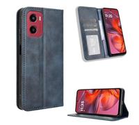 BORYA Coque pour Motorola Moto E15 / Moto G05, Antichoc Premium PU Cuir+TPU Souple Silicone Housse, Étui Portefeuille Support Fentes Cartes Magnétique Snap RFID Blocage, Bleu