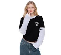 BORYQNHO Enid Sinclair Friends Chemises gothiques à manches longues Uniforme scolaire pour femme Pull pour Halloween, Noir+Blanc, S