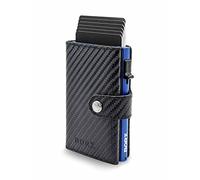 Borz Prime Maxus Magnetic 2, Portefeuille Fin avec Compartiment à Monnaie Compatible AirTag, Étui de Cartes avec Protection RFID, Porte-cartes et Porte-monnaie, en Cuir Véritable pour Hommes et Femmes