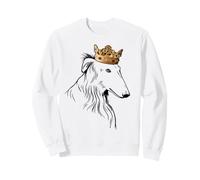 Borzoï Couronne Portant Un Chien Sweatshirt