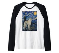 Borzoi Dog Van Gogh Nuit étoilée Manche Raglan