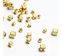 BOSAIYA SL 500pcs 3/4 / 5mm Or/Argent Couleur Acrylique Perles d'entretoise carrée Perles de semences pour la Fabrication de Bijoux DIY Bracelet de Collier T901 (Color : Gold 3mm)