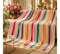 Bosaloni Home Elegance Collection Plaid King Size 200 x 230 cm - Couverture pour lit et canapé, douce et élégante, design luxueux et élégant pour décoration de la maison (rayures Prestige)