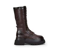 BOSANOVA Bottes militaires hautes avec semelle track et lacets, fermeture éclair intérieure., marron, 36 EU