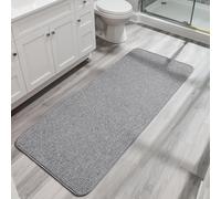 Bosap Grand tapis de bain ultra fin pour salle de bain, séchage rapide, antidérapant, lavable en machine, à poils courts, pour douche à l'extérieur, évier, accessoires de décoration d'intérieur, gris
