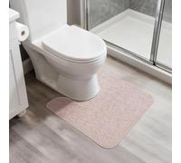 Bosap Tapis de Toilette en Forme de U, Lavable en Machine, antidérapant, Ultra Fin, séchage Rapide, Super Absorbant, pour Salle de Bain et Toilettes, Beige, 50,8 x 61 cm