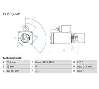 BOSCH 0 986 017 110 Démarreur pour BMW,BMW (BRILLIANCE)