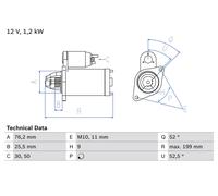 BOSCH 0 986 020 890 Démarreur pour BMW