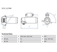 BOSCH 0 986 023 570 Démarreur pour FORD,FORD (CHANGAN),FORD ASIA & OCEANIA,FORD