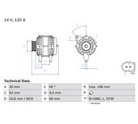 BOSCH 0 986 044 330 Alternateur pour ,AUDI,SKODA,VW,VW (SVW)