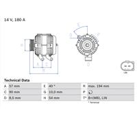 BOSCH 0 986 048 400 Alternateur pour VOLVO,VOLVO ASIA