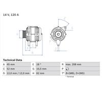 BOSCH 0 986 049 400 Alternateur pour ALFA ROMEO,FIAT,LANCIA