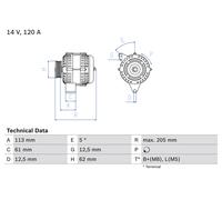 BOSCH 0 986 049 530 Alternateur pour ALFA ROMEO,FIAT,OPEL,VAUXHALL