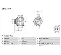 Bosch Alternateur 0 986 082 050