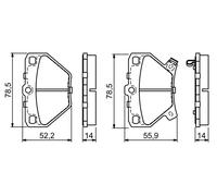 BOSCH 0 986 424 630 Kit de plaquettes de frein, frein à disque pour TOYOTA
