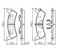 BOSCH 0 986 424 655 Kit de plaquettes de frein, frein à disque pour FORD USA