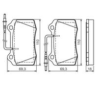 BOSCH 0 986 424 658 Kit de plaquettes de frein, frein à disque pour PEUGEOT