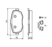 BOSCH 0 986 424 792 Kit de plaquettes de frein, frein à disque pour LANCIA