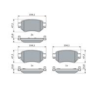 Bosch Plaquettes de frein 0 986 460 010 - arrière - ECE-R90-1 - Jeu de 4