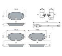 BOSCH 0 986 460 072 Kit de plaquettes de frein, frein à disque pour AUDI,CUPRA,S