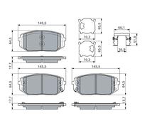 BOSCH Plaquettes de freins Avant avec contact du palpeur d'usure intégré Épaisseur 17,7mm 0 986 460 164 Compatible avec HYUNDAI Tucson NX4, NX4E, KIA EV6 CV