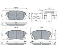 Bosch Plaquettes de frein 0 986 460 169 Low-Metallic – Kit pour HYUNDAI/KIA ix35 Van 2 2009-