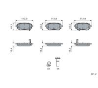 BOSCH 0 986 460 187 Kit de plaquettes de frein, frein à disque pour MERCEDES-BEN