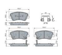 BOSCH 0 986 460 189 Kit de plaquettes de frein, frein à disque pour HYUNDAI