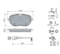 BOSCH 0 986 460 198 Kit de plaquettes de frein, frein à disque pour CUPRA,VW