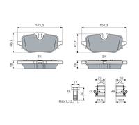 BOSCH 0 986 460 280 Kit de plaquettes de frein, frein à disque pour BMW,MINI