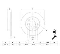 Disque de frein BOSCH 0 986 478 273, avant, plein, 1 pièce