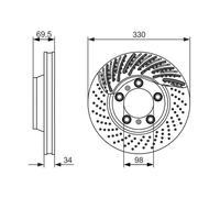 BOSCH 0 986 479 579 Disque de frein pour PORSCHE