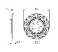 Bosch Disque de frein 0 986 479 666 (BD1678) avant ventilé à haute teneur en carbone 1 pièce