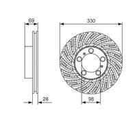 BOSCH 0 986 479 D24 Disque de frein pour PORSCHE