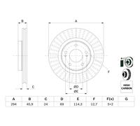 BOSCH 0 986 479 E76 Disque de frein pour CITROËN,MITSUBISHI,PEUGEOT
